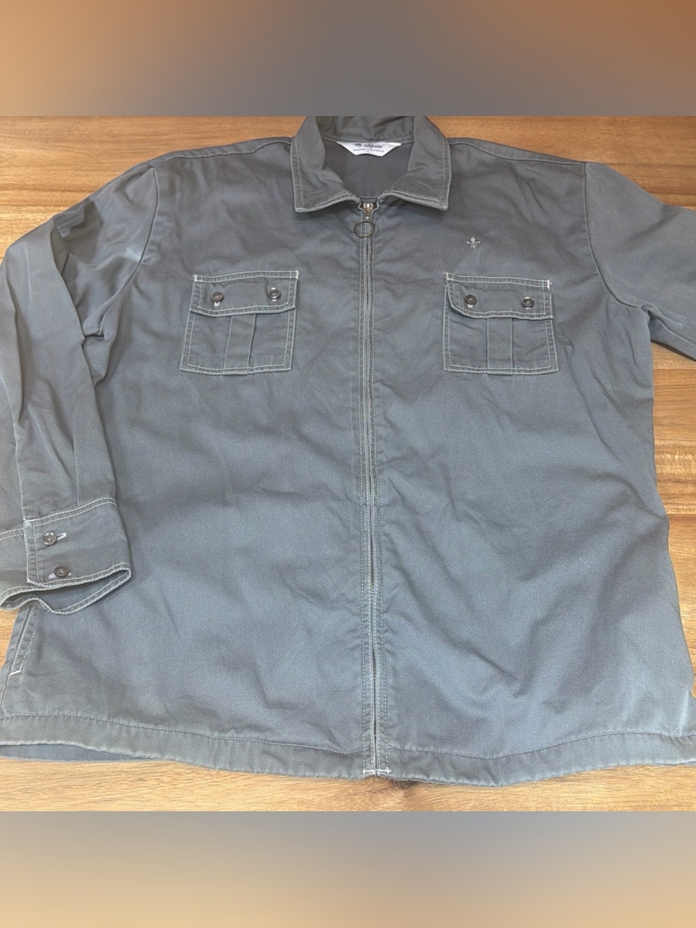 VTG MR. CALIFORNIA South Lake 100% Cotton Grey Chore Coat Handmade in USA sz L